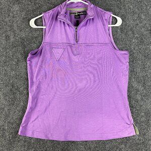 Jamie Sadock Shirt Womens Small Purple Knit Sleeveless Zip Neck Golf  Top Pullov